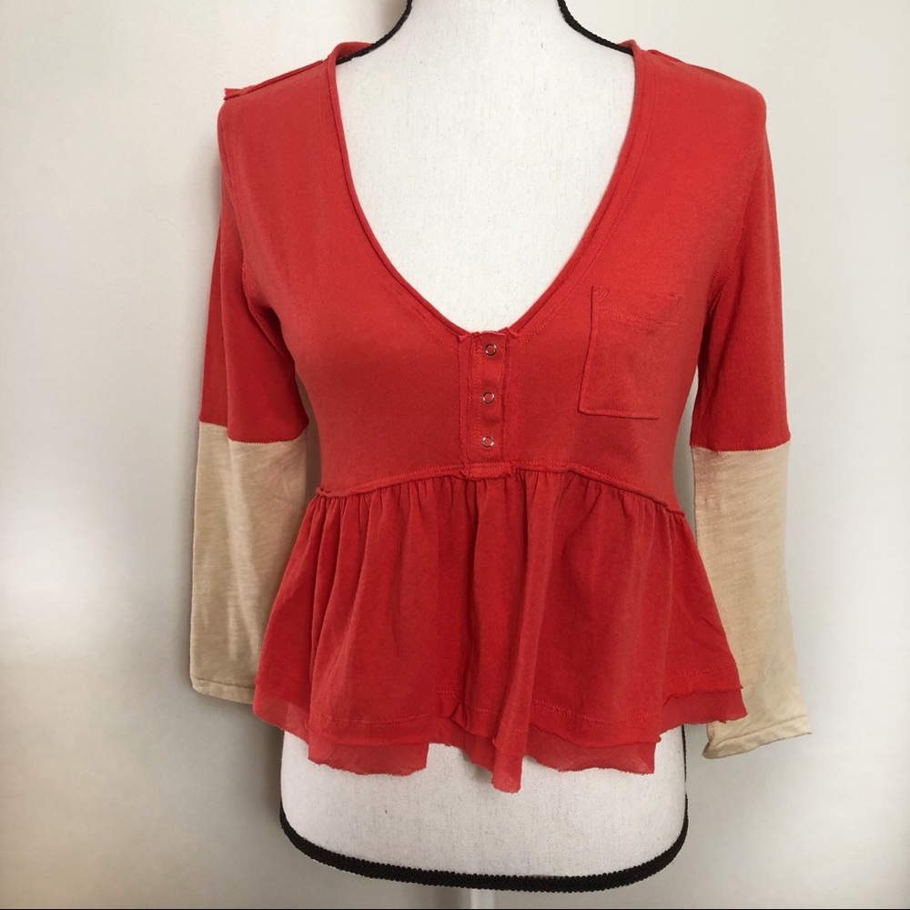 Free People top size xs melon and yellow